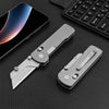 Folding Utility Knife with Quick-Change Blade and Pocket Clip