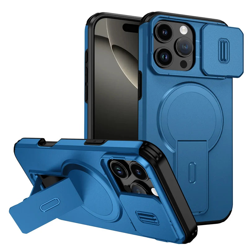 Funda para Teléfono con Soporte Magnético y Protección de Lente