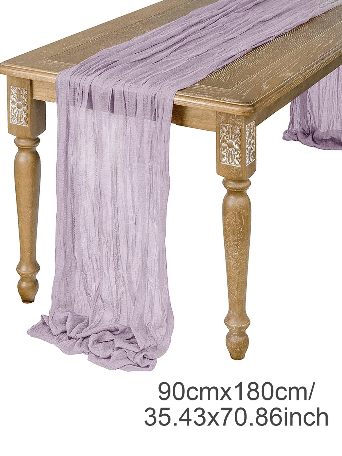 Semi-Sheer Gauze Table Runner in Sage