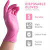 Pink Nitrile Cleaning Gloves for Kitchen, Dishwashing, and More