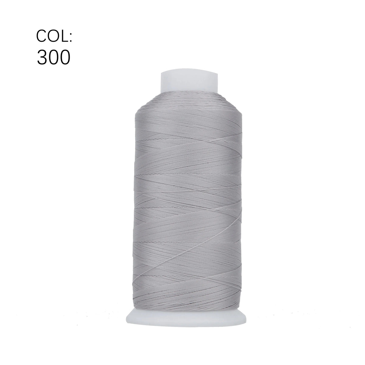 Spool of gray heavy-duty nylon bonded thread, 0.3mm diameter.
