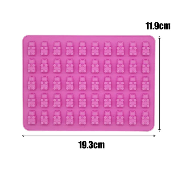 Food-Grade Silicone Gummy Bear & Dinosaur Candy Mold Set with Dropper