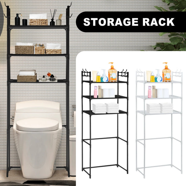 3-stufiges Über-Diele-Toilettenregal mit Haken