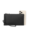 Elegant PU Leather Clutch with Dual Compartments and Wristlet Strap