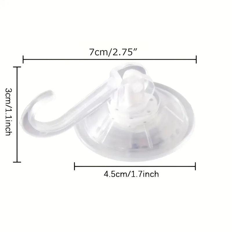 Heavy Duty Clear Suction Cup Hooks (10-Pack)