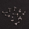 Boucles d'oreilles plates à tige en acier inoxydable délicates