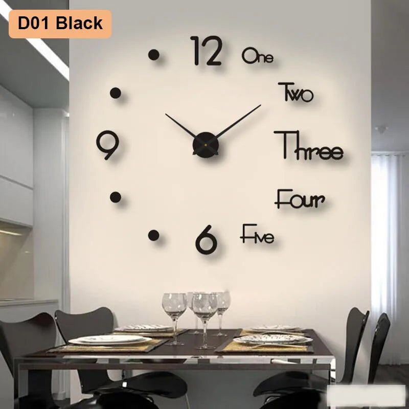 Modular 3D Number Wall Clock with Silent Movement