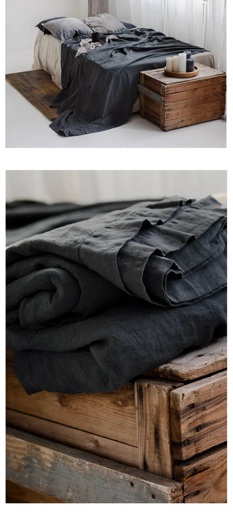 Stone Washed French Linen Flat Sheet – Breathable & Naturally Cool