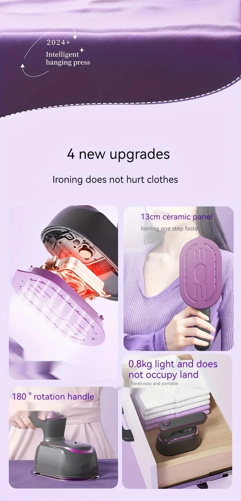 Portable Foldable Steam Iron for Travel & Home