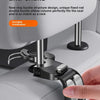 A hand is installing a ring buckle locking car seat back hook onto a car seat, demonstrating its stable design.