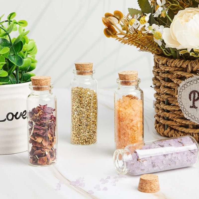 Mini Cork Stopper Glass Bottles for DIY Crafts & Decor