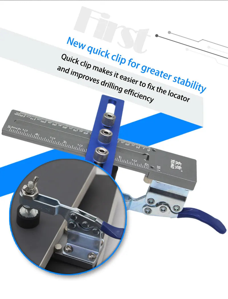 Cabinet Hardware Installation Jig with Adjustable Drill Guide