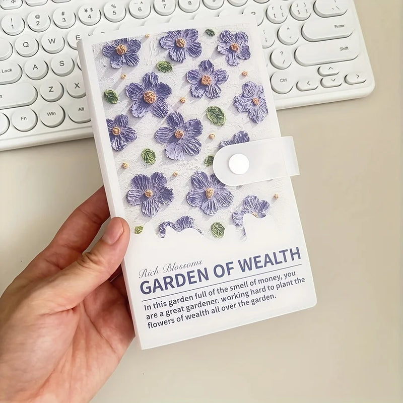Flower-Print Cash Budget Planner with 100 Pockets