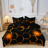 Geometric 3D Hexagonal Honeycomb Duvet Cover Set