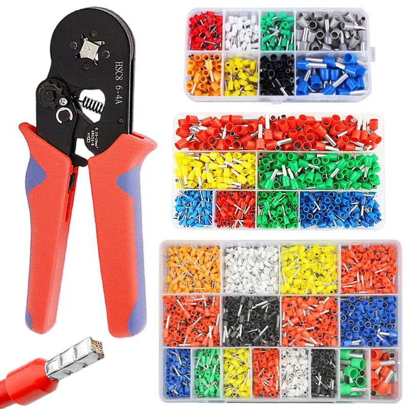 Crimping Pliers and Tubular Terminal Connector Set