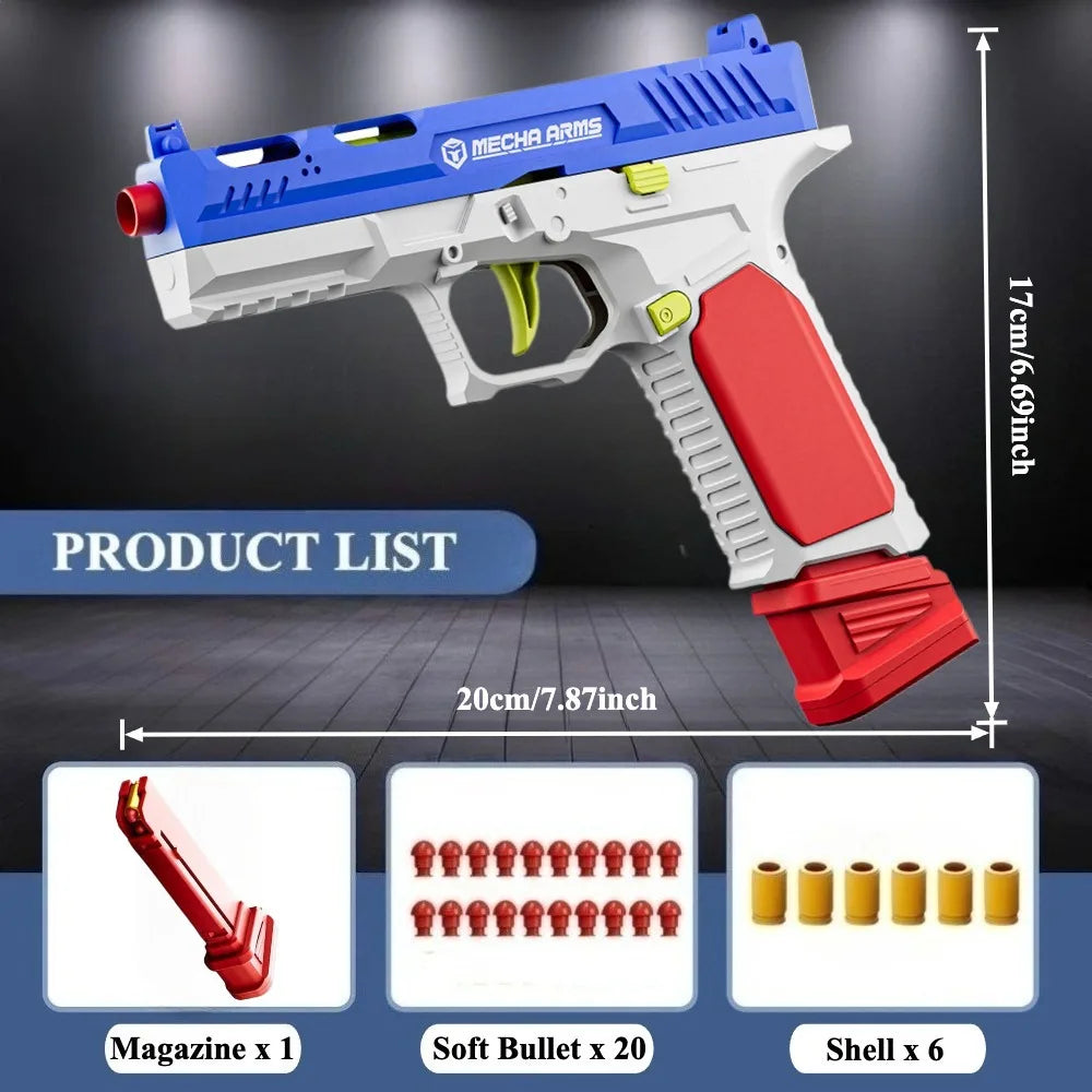 Continuous Firing Building Block Toy Pistol with Realistic Blowback