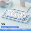 لوحة مفاتيح AULA F75 الميكانيكية اللاسلكية/بلوتوث/السلكية للألعاب، إضاءة RGB قابلة للتخصيص، تخطيط 75%، تصميم OEM مع هيكل Gasket
