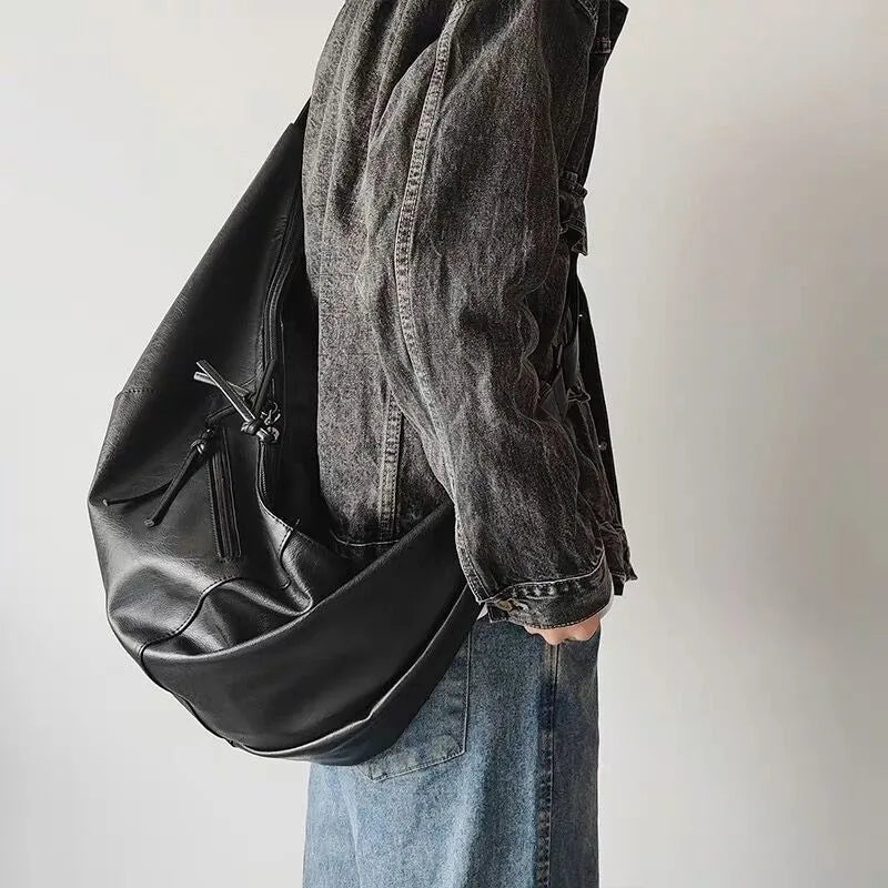 Dumpling-Style PU Crossbody Bag