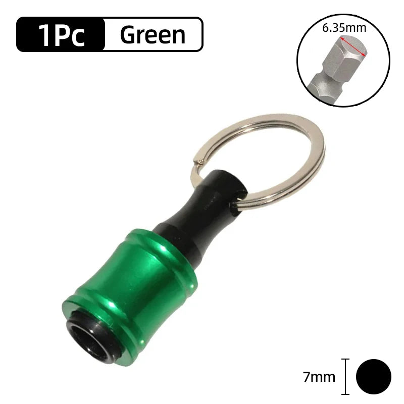1/4" Hex Quick-Change Screwdriver Bit Holder with Keychain