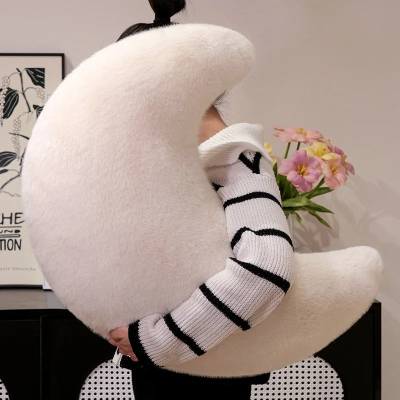 Crescent Moon Plush Pillow for Cozy Home Decor