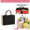 Vintage Jute Shopping Tote Bag with Waterproof Lining