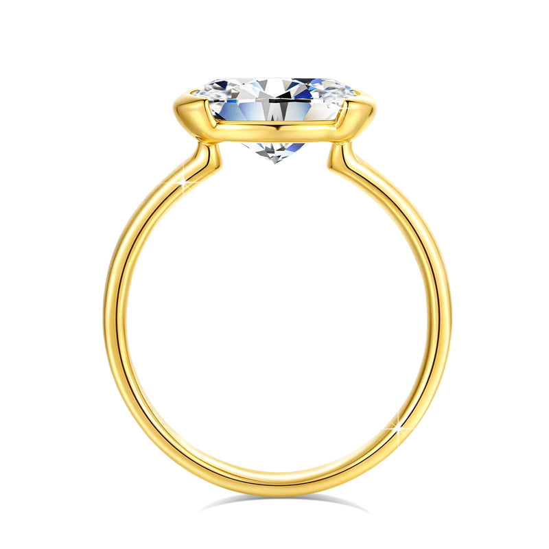 14K Gold Oval Moissanite Ring