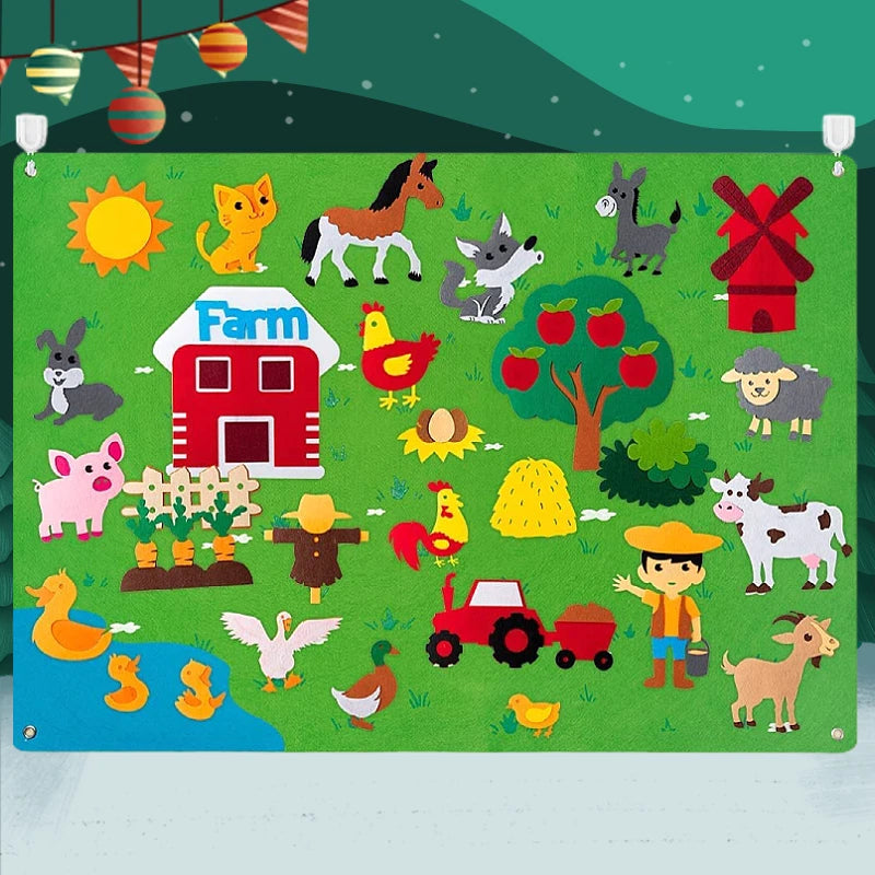 Farmtiere Filz-Story Board Wanddeko
