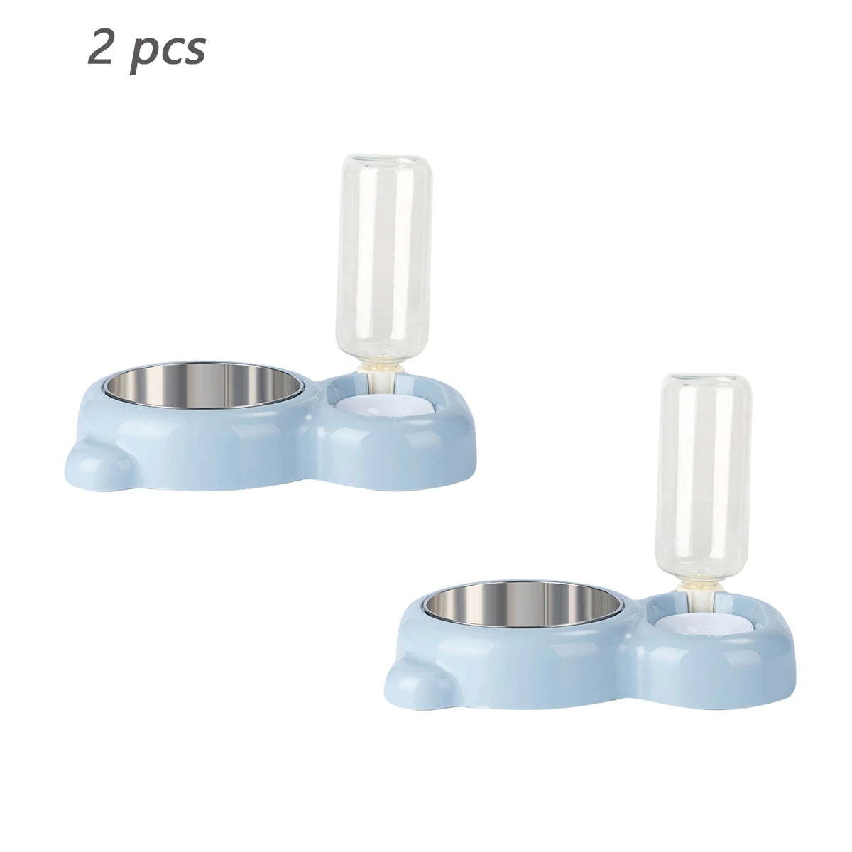 2-in-1 Pet Food and Water Bowl with Automatic Water Dispenser