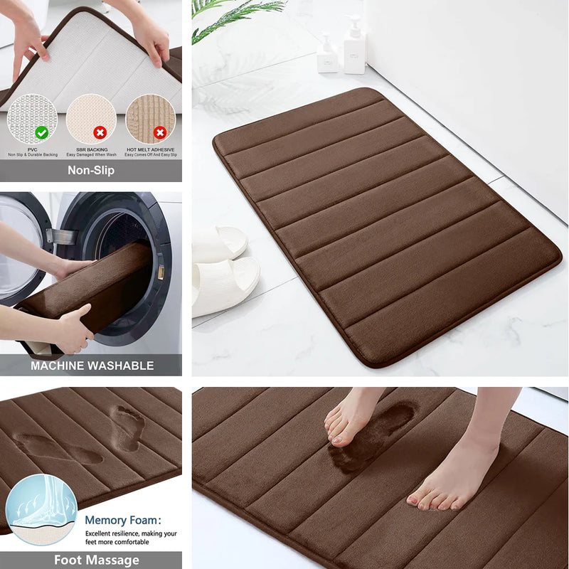 Memory Foam Bath Mat with Non-Slip Backing