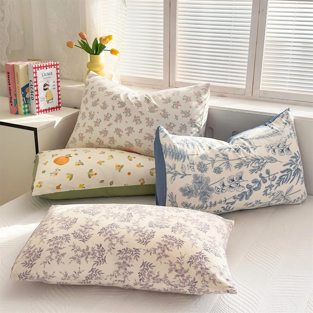 Floral Print Pillowcase Set – Soft Comfortable Cotton Feel