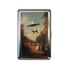Vintage Metal Card Case with Push-Button Closure