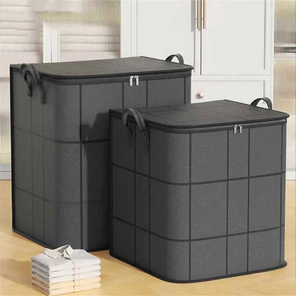 Large Foldable Non-Woven Storage Bag with Zipper and Handles