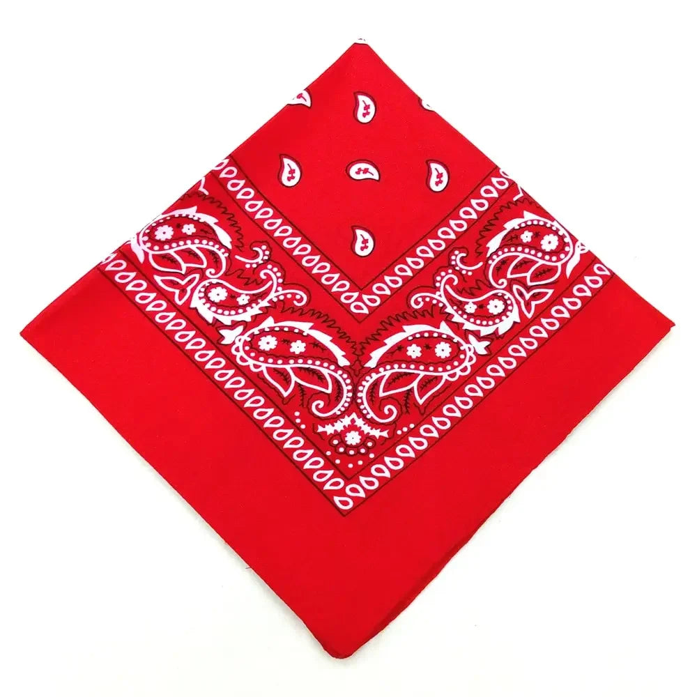 Paisley Bandana Square Scarf – 55cm Cotton Blend for Men and Women