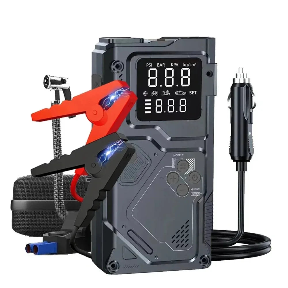 6-in-1 Portable Jump Starter with Air Compressor and LED Light