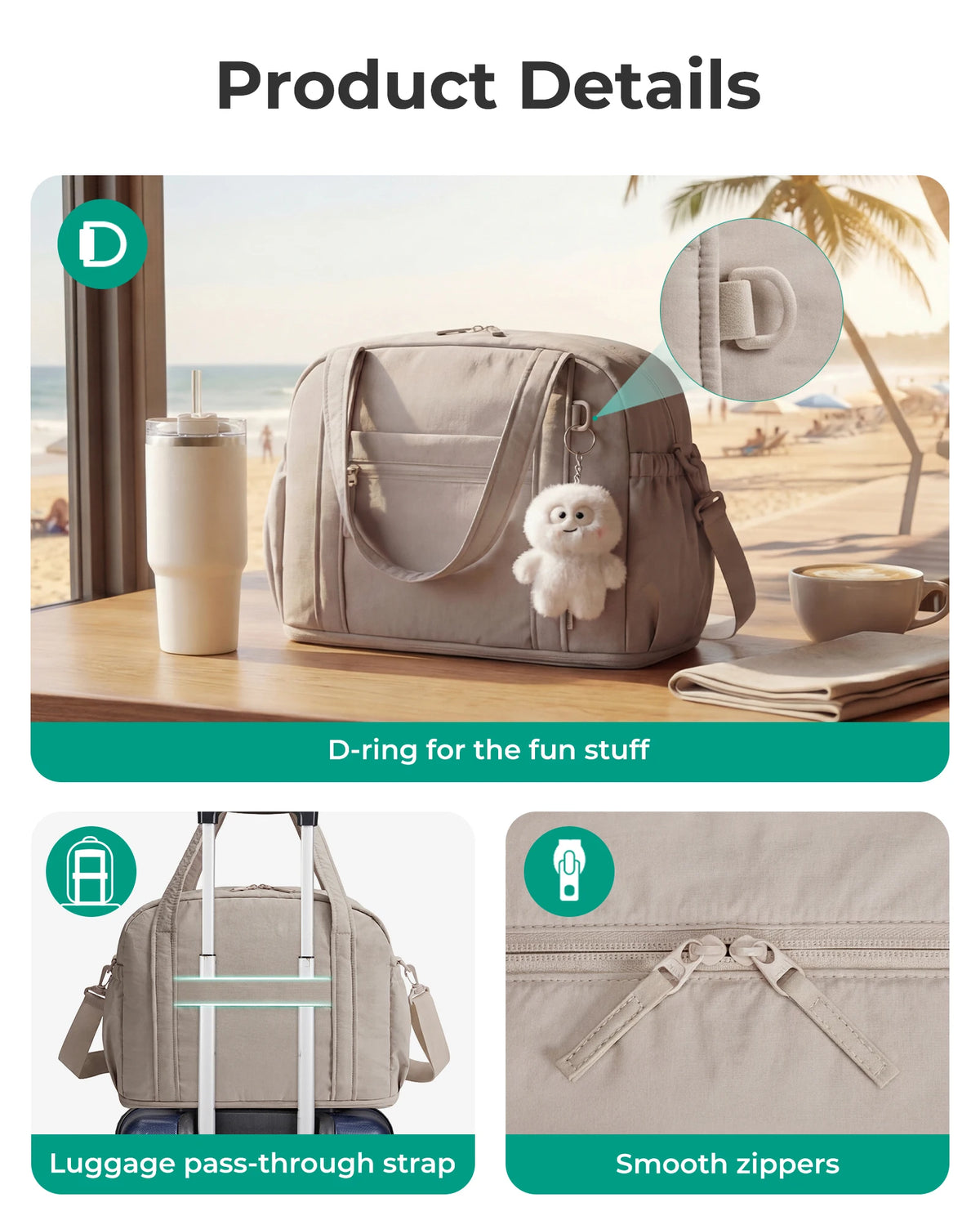 Expandable Travel Duffle Bag with TSA Toiletry Kit