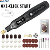 A black mini grinder tool kit with various tips and accessories for precision work.