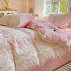 Floral Print 100% Cotton Duvet Cover Set with Two Pillow Shams