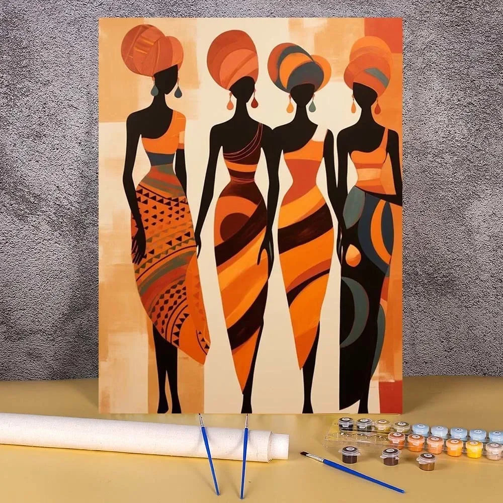 Adult Paint by Numbers Kit – African Women Portrait on Canvas