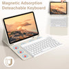 Magnetische, abnehmbare Tastatur für iPad, zeigt Tastatur und Etui.