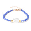 Natural Stone Bead Bracelet with Adjustable Lace-Up Closure