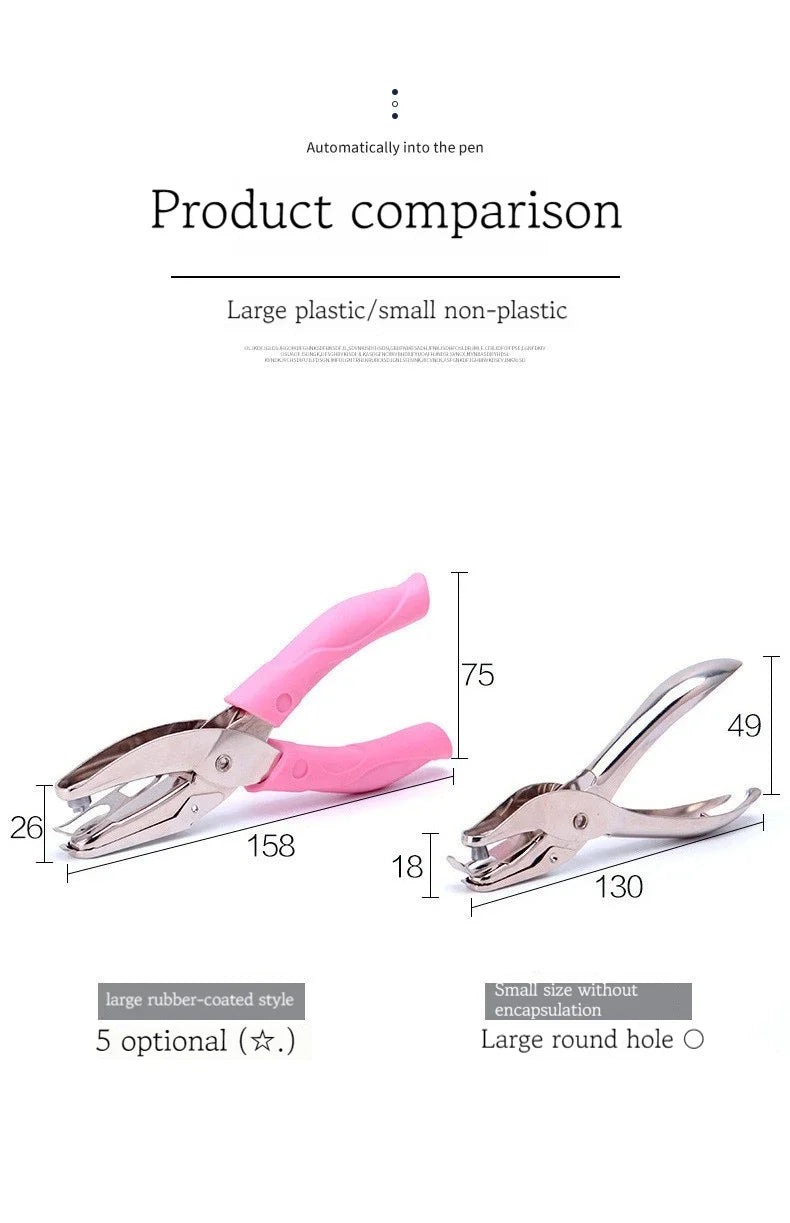 Metal Single-Hole Punch for Scrapbooking and Crafts