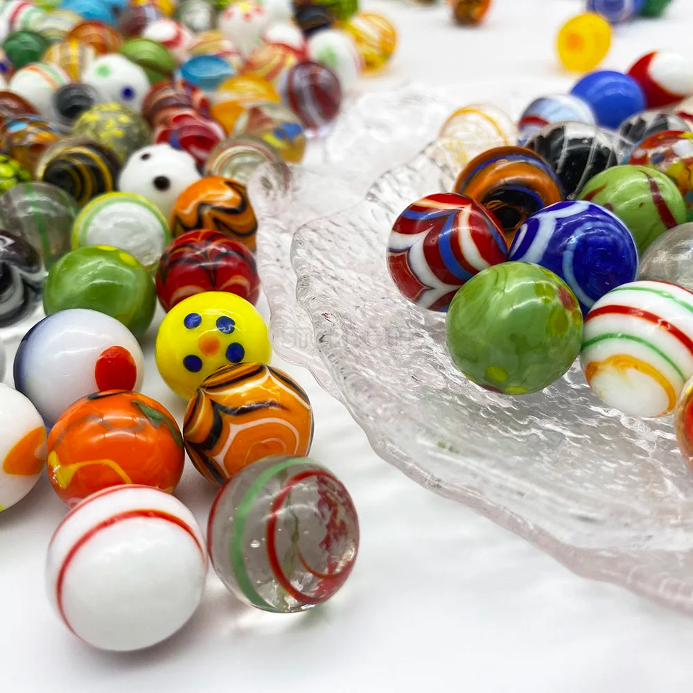 Handcrafted Glass Marbles Set for Games, Décor & Collecting