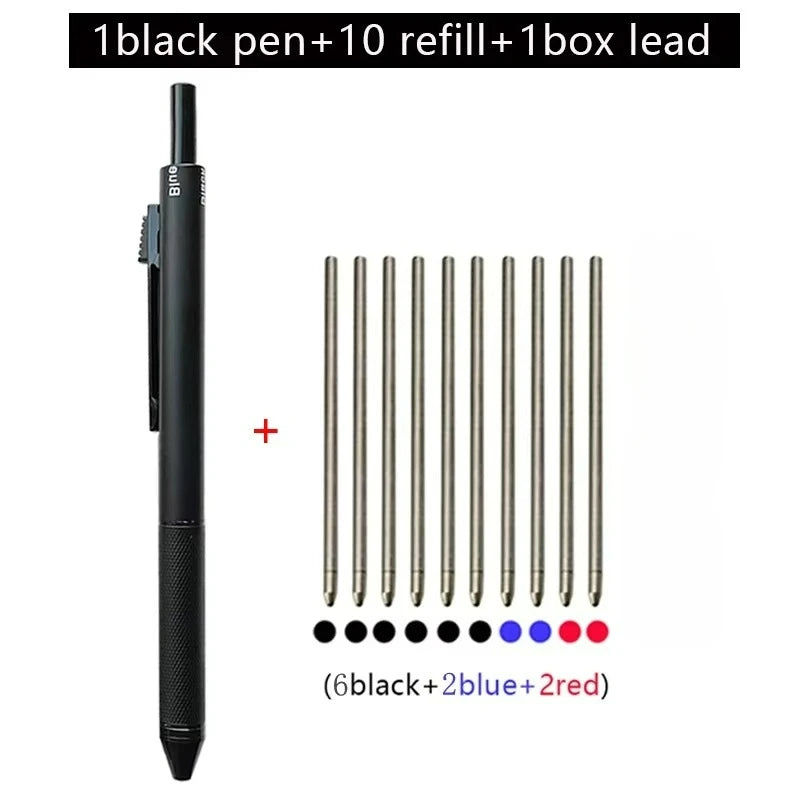 4-in-1 Gravity-Switch Metal Pen with Ballpoint and Mechanical Pencil