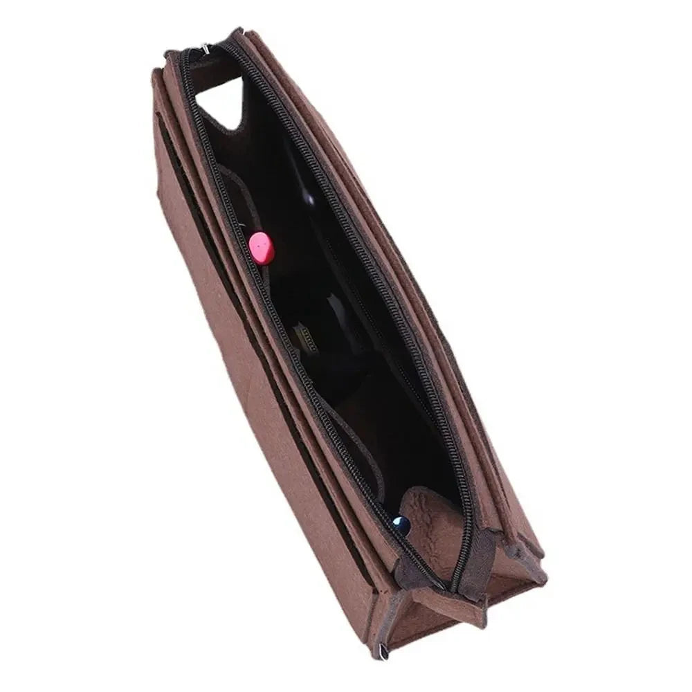 Multi-Pocket Felt Purse Organizer