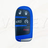A blue smart key shell with various buttons for a Dodge Challenger or Charger vehicle.