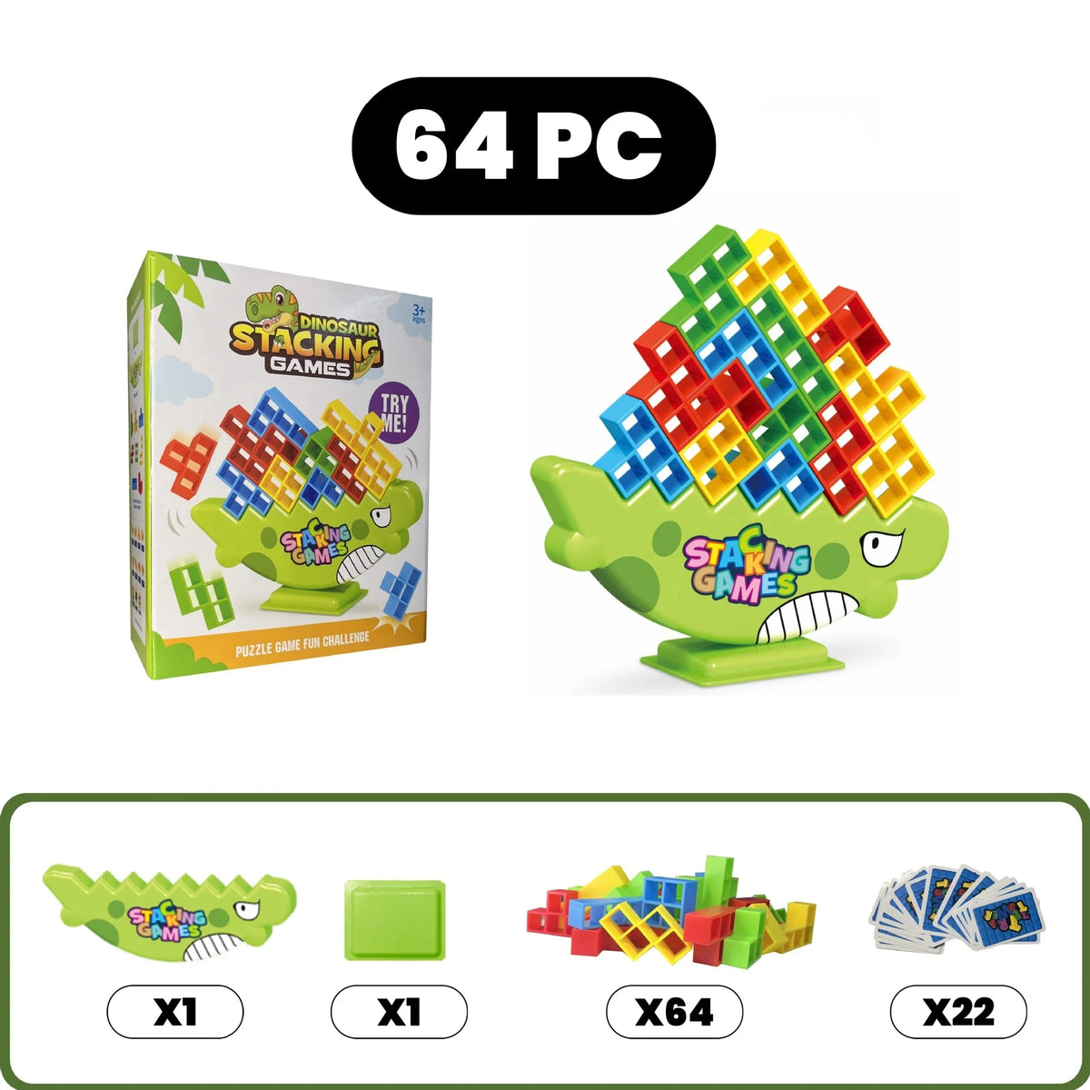 Dinosaur Stacking Blocks Balance Game