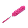 Pink telescopic microfiber duster with a flexible stainless steel handle
