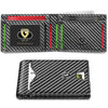 Slim RFID Blocking Leather Card Holder Wallet with Geometric Pattern
