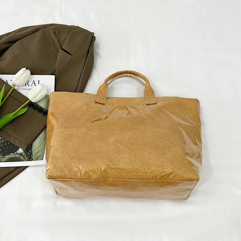 Clear PVC Tote Bag with Letter Print