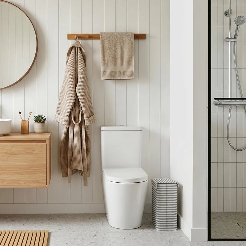 Panier de rangement en tissu pliable pour papier toilette avec couvercle